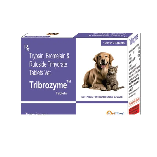 Tribozyme Tablets for dogs and cats containing Trypsin Bromelain and Rutoside Trihydrate
