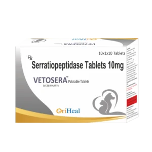 Vetosera Tablets Serratiopeptidase 10mg veterinary medicine for dogs and cats by OriHeal
